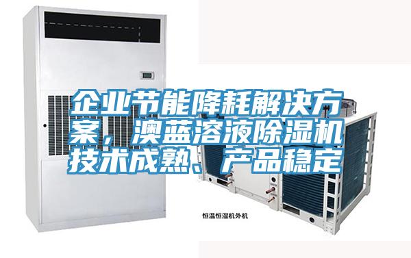 企業(yè)節(jié)能降耗解決方案，澳藍(lán)溶液除濕機技術(shù)成熟、產(chǎn)品穩(wěn)定