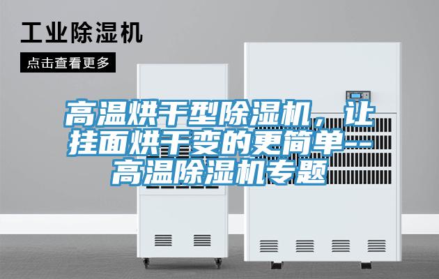 高溫烘干型除濕機(jī)，讓掛面烘干變的更簡(jiǎn)單--高溫除濕機(jī)專題