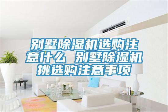 別墅除濕機選購注意什么 別墅除濕機挑選購注意事項