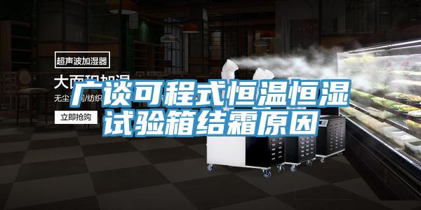 廣談可程式恒溫恒濕試驗箱結(jié)霜原因