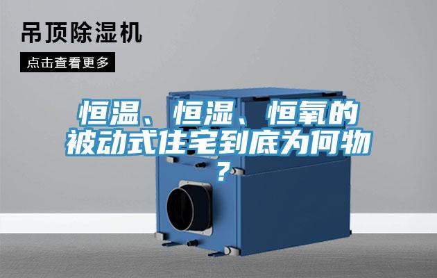 恒溫、恒濕、恒氧的被動(dòng)式住宅到底為何物？