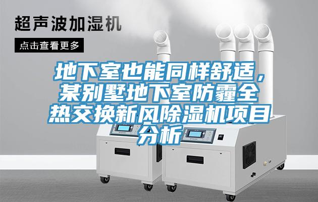 地下室也能同樣舒適，某別墅地下室防霾全熱交換新風(fēng)除濕機(jī)項(xiàng)目分析