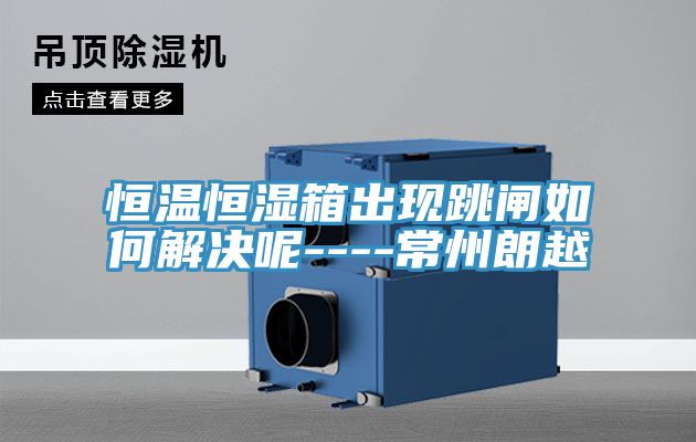 恒溫恒濕箱出現(xiàn)跳閘如何解決呢----常州朗越